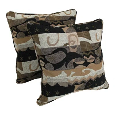 Blazing Needles Jacquard Chenille Floor Pillow In Elysian Fields