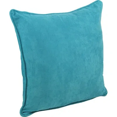 Blazing Needles Jacquard Square Microsuede Pillow Cover & Insert In Aqua Blue