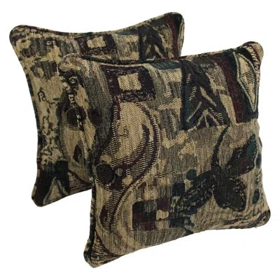 Blazing Needles Jaquard Chenille Throw Pillow In Antiquity