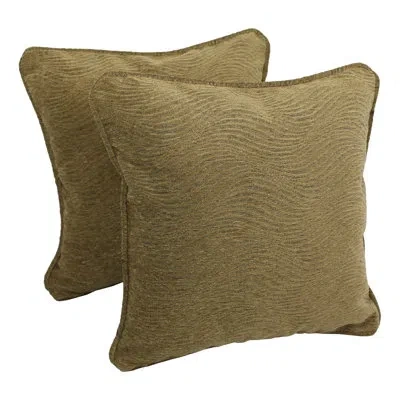 Blazing Needles Jaquard Chenille Throw Pillow In Champagne