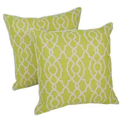 Blazing Needles Lattice Throw Pillow In Green Lattice