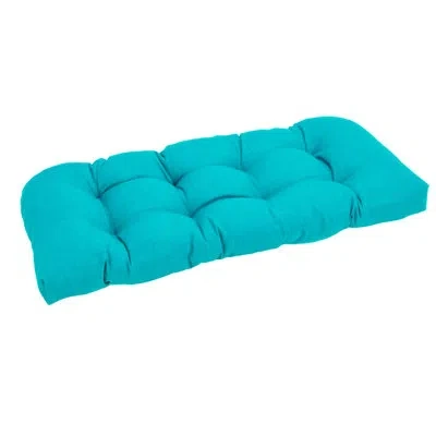 Blazing Needles Luxury Indoor/outdoor Bench Cushion In Aqua Blue