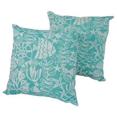 Blazing Needles Maritime Indoor/outdoor Throw Pillow In Maritime Sea