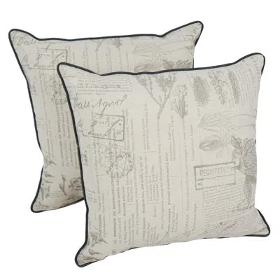 Blazing Needles Marseille Throw Pillow In Journal Botanica