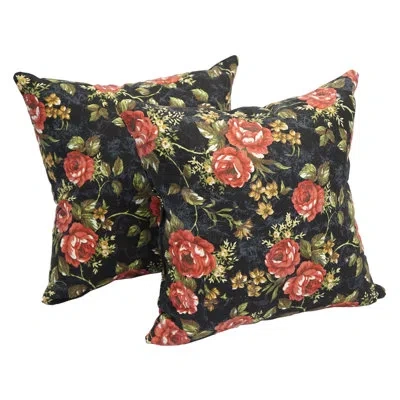 Blazing Needles Midnight Rose Throw Pillow