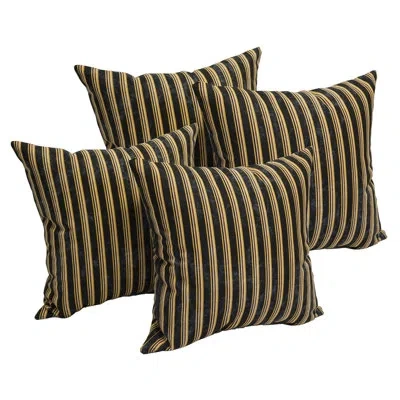 Blazing Needles Midnight Throw Pillow In Midnight Stripe