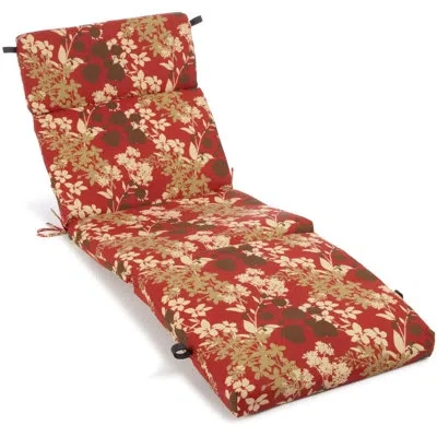 Blazing Needles Montfleuri Indoor/outdoor Chaise Lounge Cushion In Red