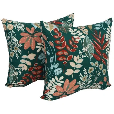 Blazing Needles Outdoor 17" Pillow Cover & Insert In Windcrest Spruce