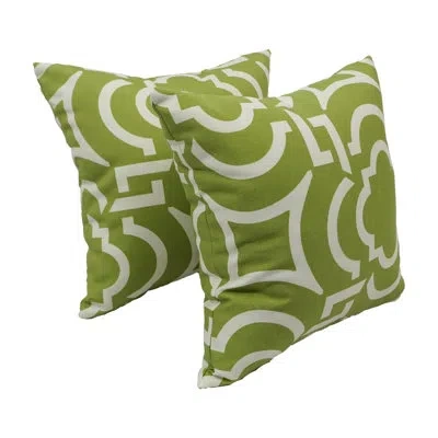 Blazing Needles Outdoor Cushion Collection Indoor/outdoor Abstract Throw Pillow In Carmody Kiwi