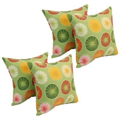 Blazing Needles Outdoor Cushion Collection Indoor/outdoor Floral Throw Pillow In Beringer Spring