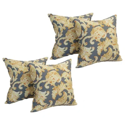 Blazing Needles Outdoor Cushion Collection Indoor/outdoor Floral Throw Pillow In Lahaye Patina