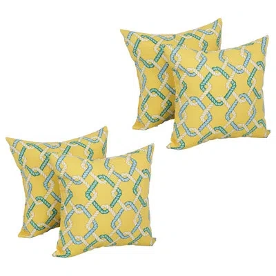Blazing Needles Outdoor Cushion Collection Indoor/outdoor Geometric Throw Pillow In Capecod Summer