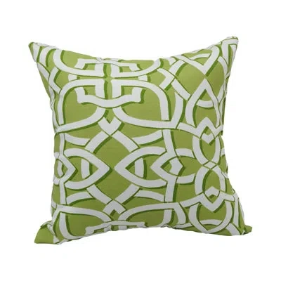 Blazing Needles Outdoor Cushion Collection Indoor/outdoor Geometric Throw Pillow In Greystone Willow