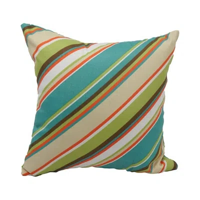 Blazing Needles Outdoor Cushion Collection Indoor/outdoor Striped Throw Pillow In Browning Opal