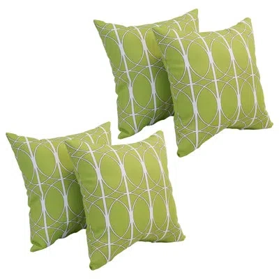 Blazing Needles Outdoor Cushion Collection Indoor/outdoor Striped Throw Pillow In Green