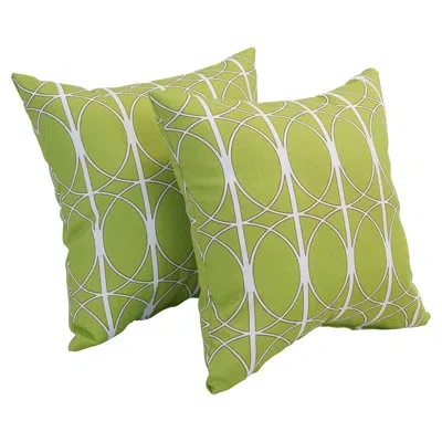Blazing Needles Outdoor Cushion Collection Indoor/outdoor Striped Throw Pillow In Maxfield Leaf
