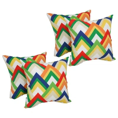 Blazing Needles Outdoor Cushion Collection Indoor/outdoor Throw Pillow In Green,red,blue