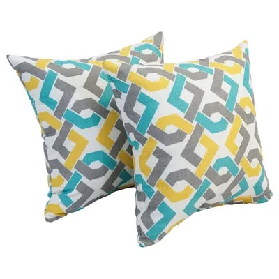 Blazing Needles Outdoor Cushion Collection Indoor/outdoor Throw Pillow In Green,yellow