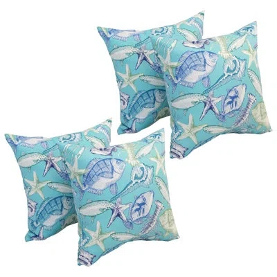 Blazing Needles Outdoor Cushion Collection Indoor/outdoor Throw Pillow In Keyisle Lagoon