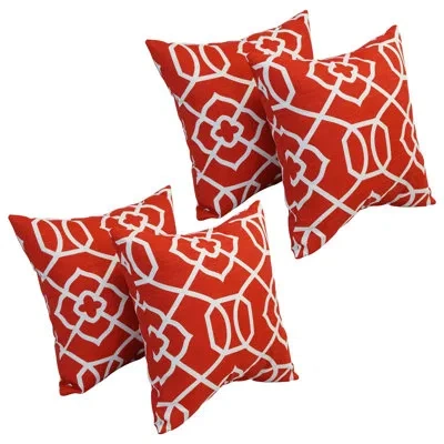 Blazing Needles Outdoor Cushion Collection Indoor/outdoor Throw Pillow In Kirkland Red