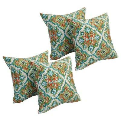 Blazing Needles Outdoor Cushion Collection Outdoor Throw Pillow In Blue,red