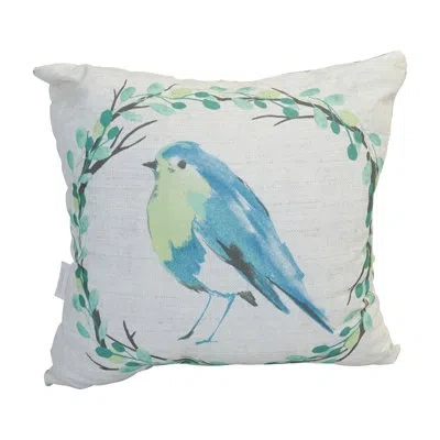 Blazing Needles Outdoor Square Pillow Cover & Insert In Bird Song
