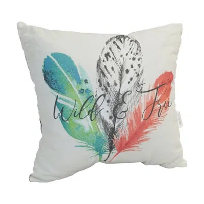 Blazing Needles Outdoor Square Pillow Cover & Insert In Wild And Free
