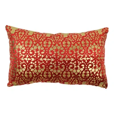 Blazing Needles Paisley Scaled Cotton Throw Pillow In Crimson,gold
