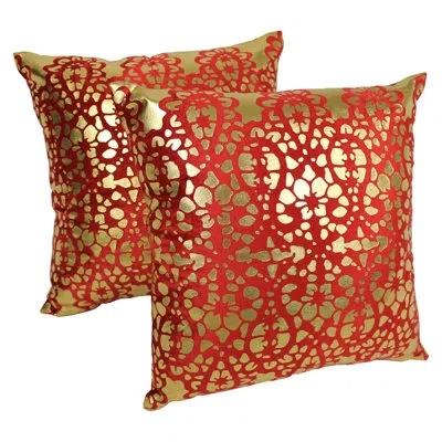 Blazing Needles Paisley Scaled Throw Pillow In Crimson,gold