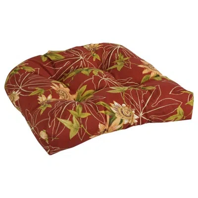 Blazing Needles Passion Outdoor Rocking Chair Cushion In Green;red;tan;multi-colored
