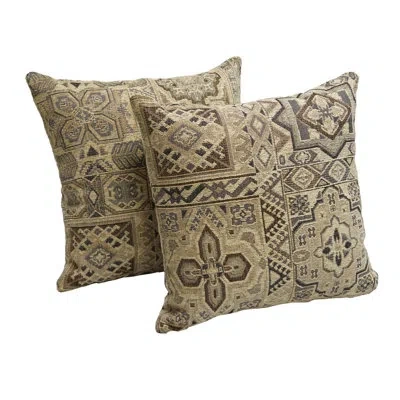 Blazing Needles Persian Mosaic Chenille Throw Pillow