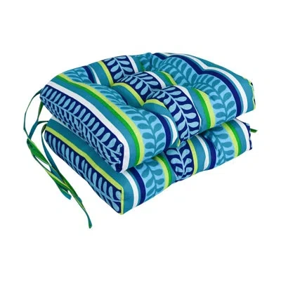 Blazing Needles Pike Outdoor Lounge Chair Cushion In Pike Azure