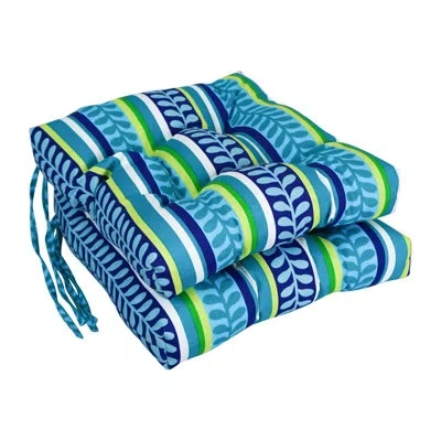 Blazing Needles Pike Outdoor Lounge Chair Cushion In Pike Azure