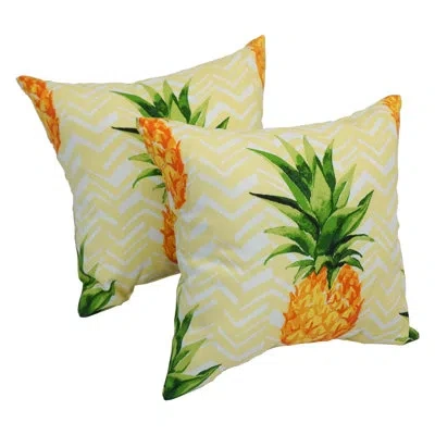 Blazing Needles Pineapple Indoor/outdoor Throw Pillow In Pineapple Party