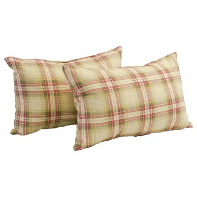 Blazing Needles Plaid Lumbar Pillow In Victoria's Garden
