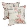 Blazing Needles Postage Throw Pillow In Orange Postage