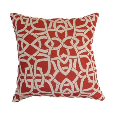 Blazing Needles Premium Jacquard Outdoor Cushions Outdoor Square Pillow Cover & Insert In Red