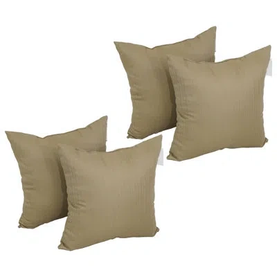 Blazing Needles Premium Jacquard Outdoor Cushions Outdoor Square Pillow Cover & Insert In Newfound Café