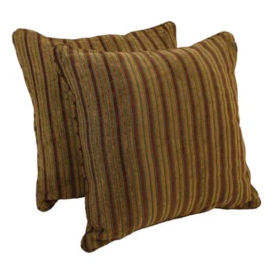 Blazing Needles Roatan Chenille Throw Pillow In Autumn Stripes