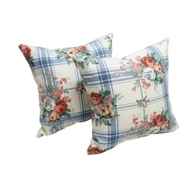 Blazing Needles Rose Indoor/outdoor Throw Pillow In Rose Garden Picnic