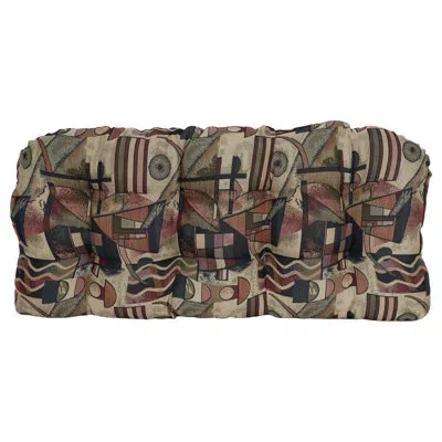 Blazing Needles Rounded Back Solid Tapestry Settee Cushion Set (set Of 3) In Picasso