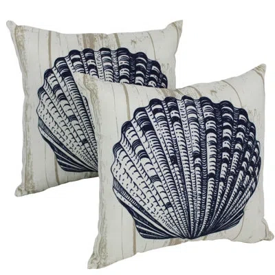 Blazing Needles Seashell Indoor/outdoor Throw Pillow In Empty Field