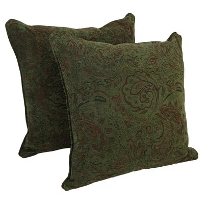 Blazing Needles Sicily Chenille Throw Pillow In Floral Tan