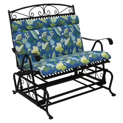Blazing Needles Skyworks Indoor/outdoor Bench Cushion In Skyworks Caribbean