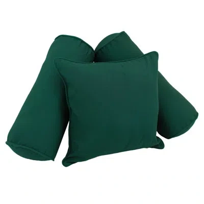 Blazing Needles Soft Home Furnishings Solid Twill 3 Piece Bolster Pillow In Forrest Green Velvet