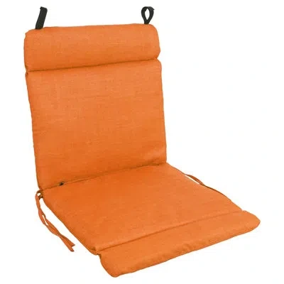 Blazing Needles Solid Indoor/outdoor Lounge Chair Cushion In Tangerine Dream