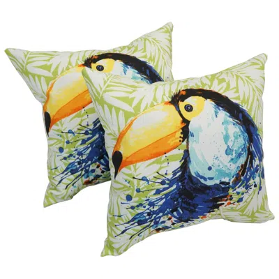 Blazing Needles Spun Polyester 17-inch Outdoor Throw Pillows (set Of 2)