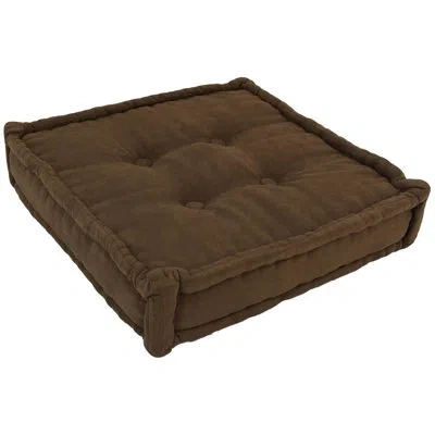 Blazing Needles Square Microsuede Pillow Cover & Insert In Chocolate