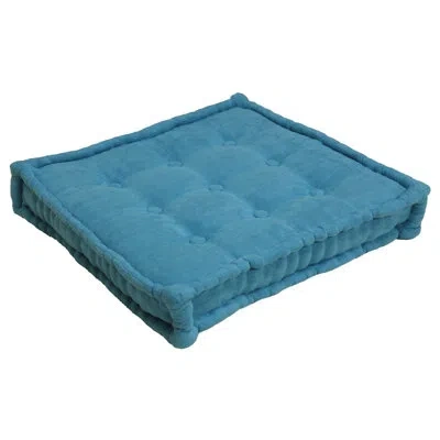 Blazing Needles Square Pillow Cover & Insert In Aqua Blue