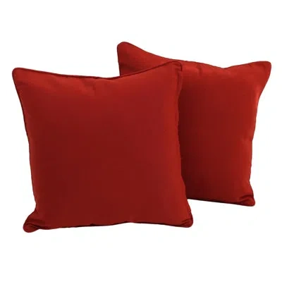Blazing Needles Square Pillow Cover & Insert In Ruby Red